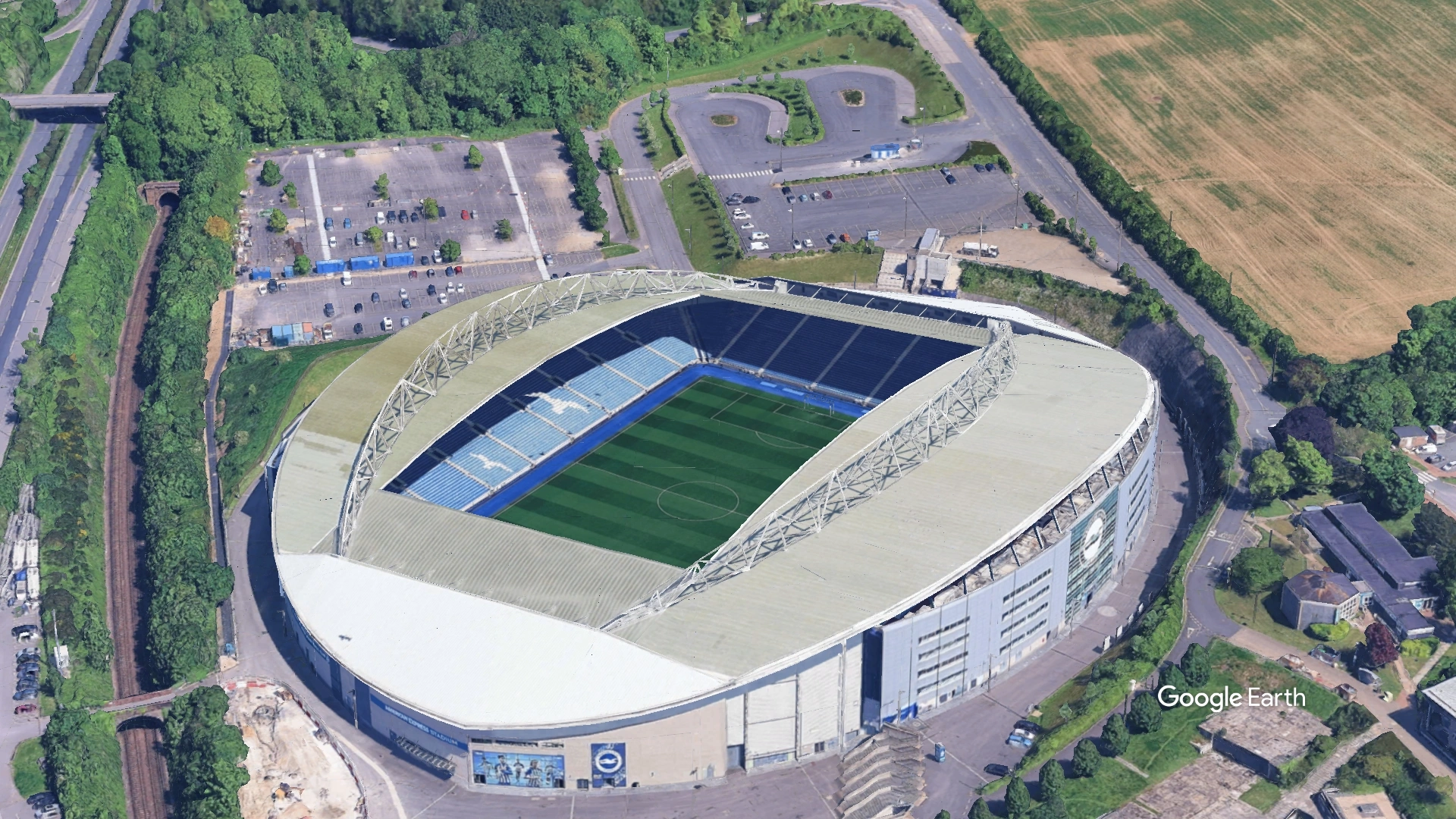 Aerial View of Brighton & Hove Football Club AMEX Stadium