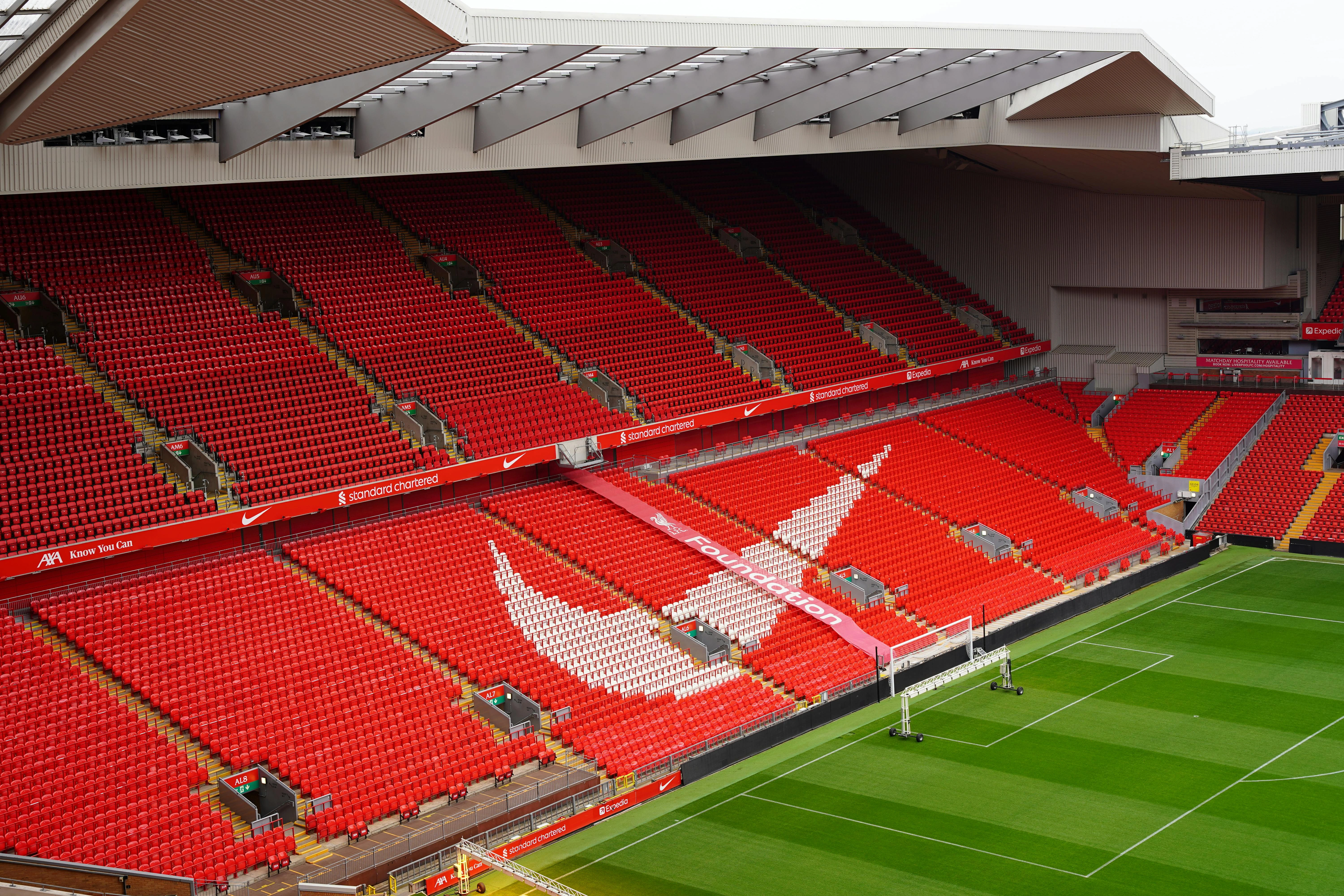 Aerial View of  Anfield Stadium Liverpool Football Club
