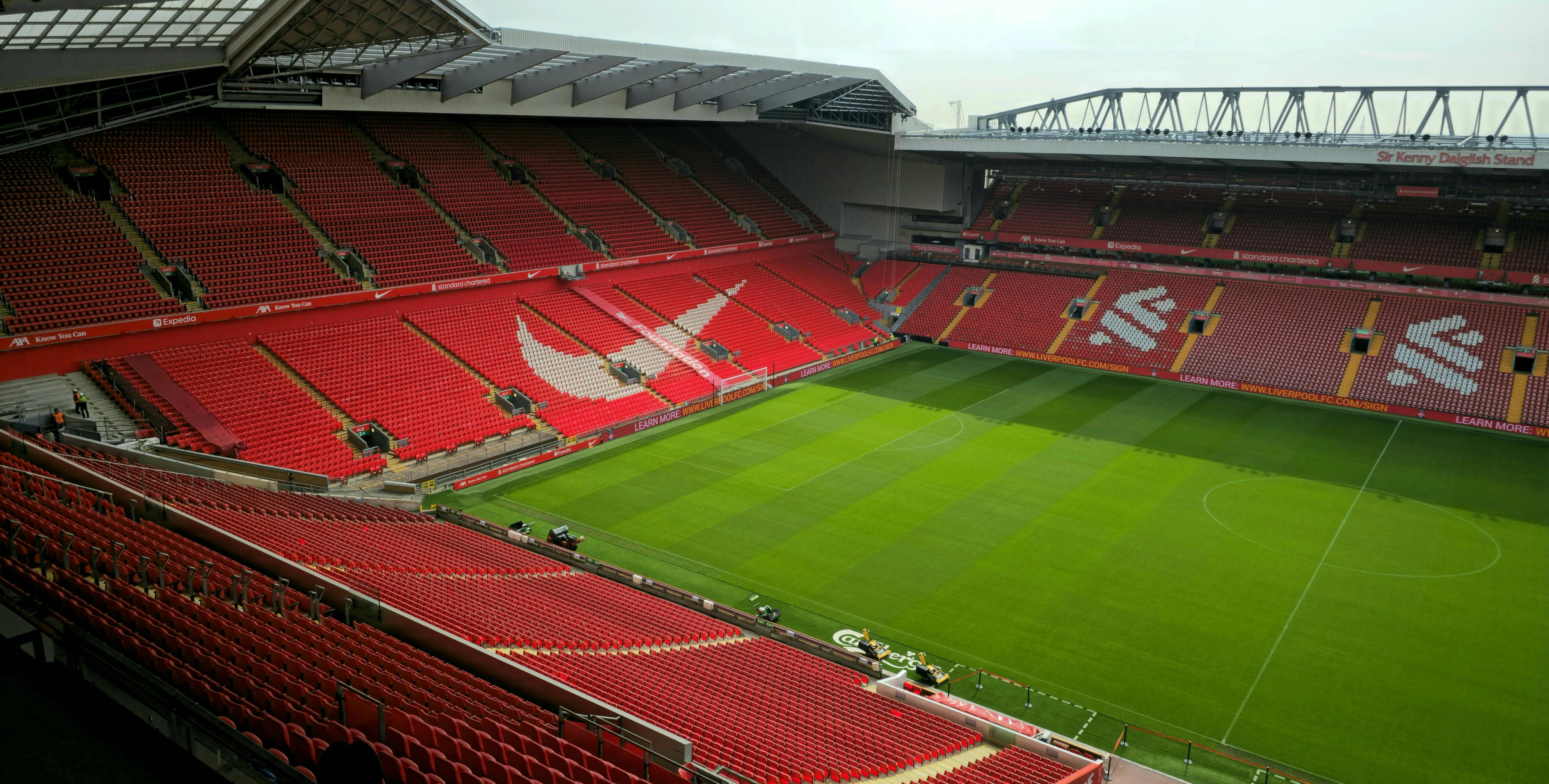 Aerial View of  Anfield Stadium Liverpool Football Club