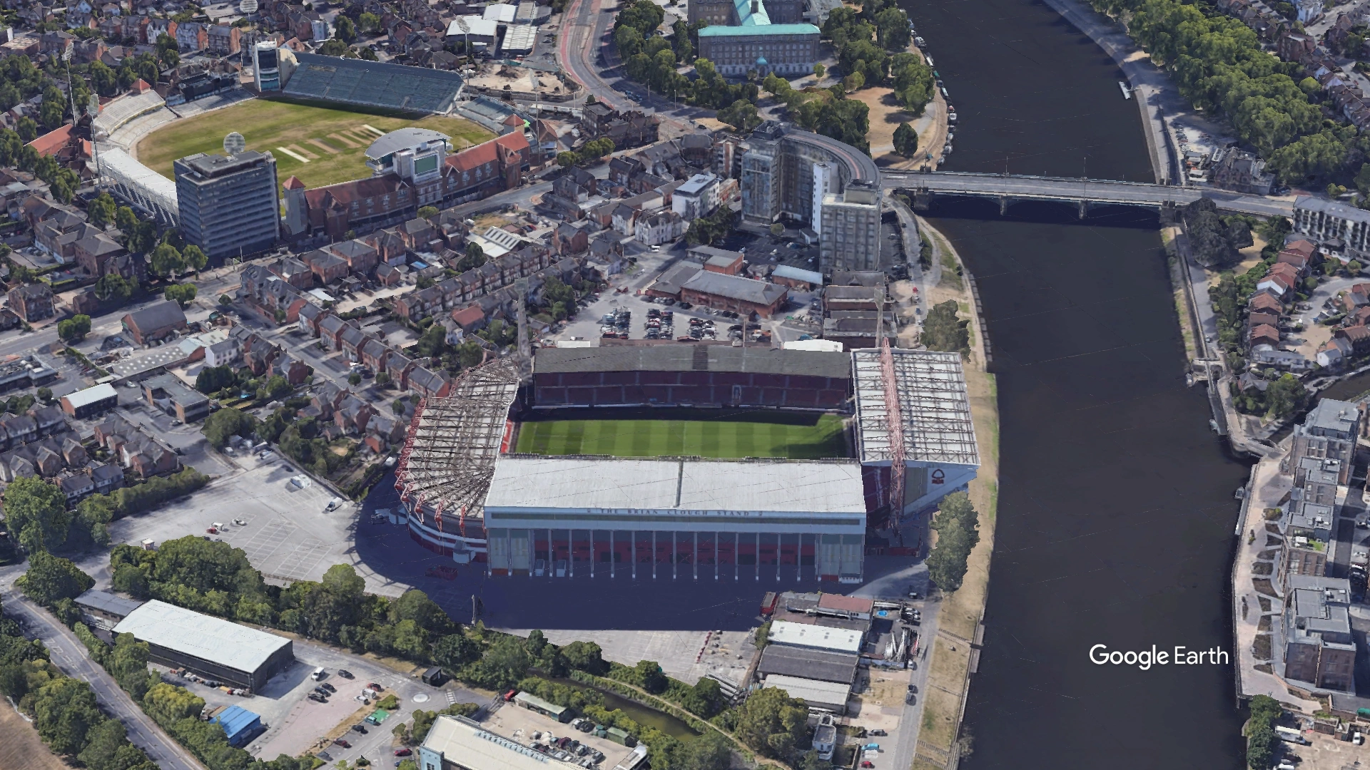 Aerial View of  City Ground Stadium Nottingham Forrest  Football Club