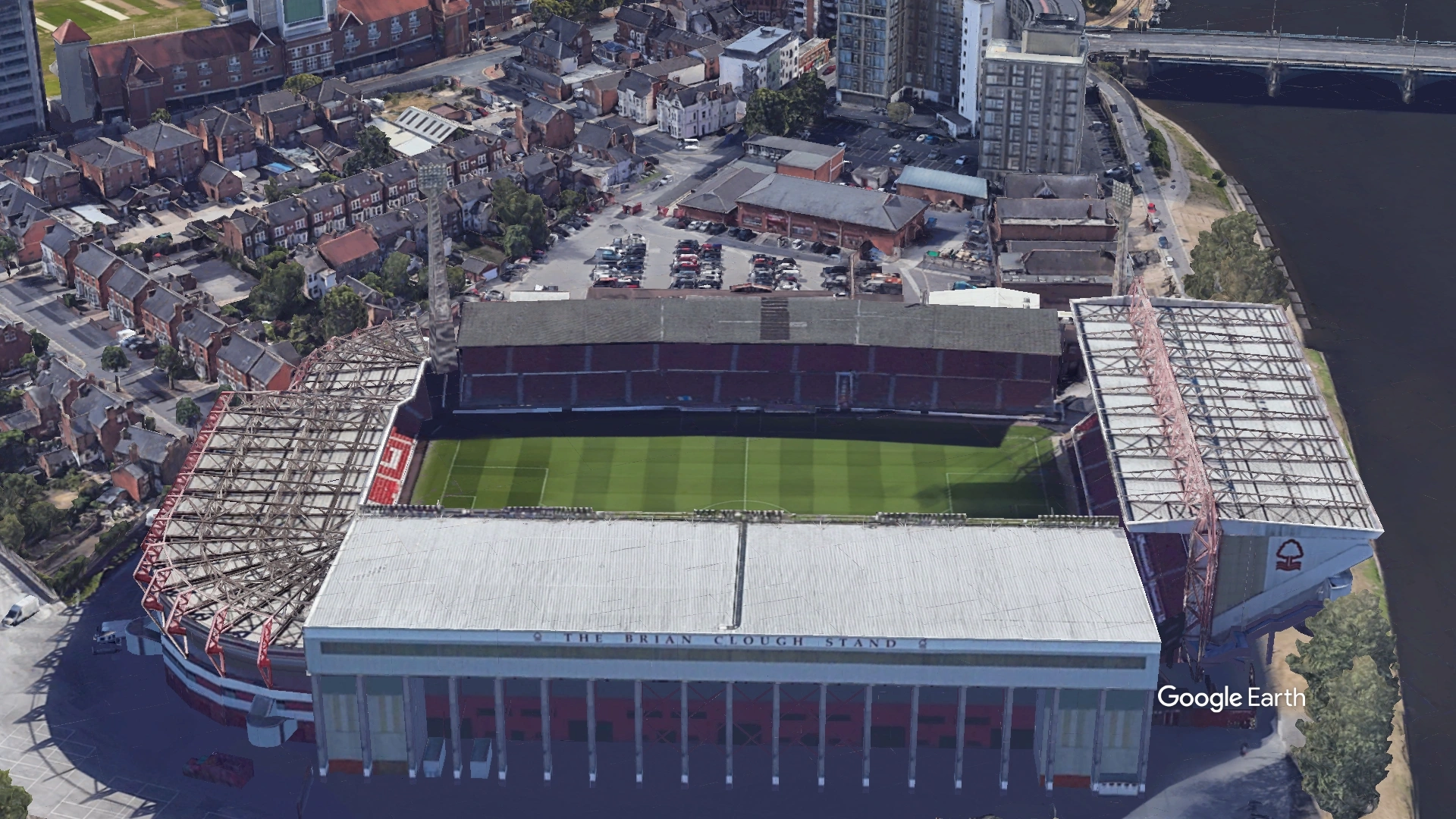 Aerial View of  City Ground Stadium Nottingham Forrest  Football Club