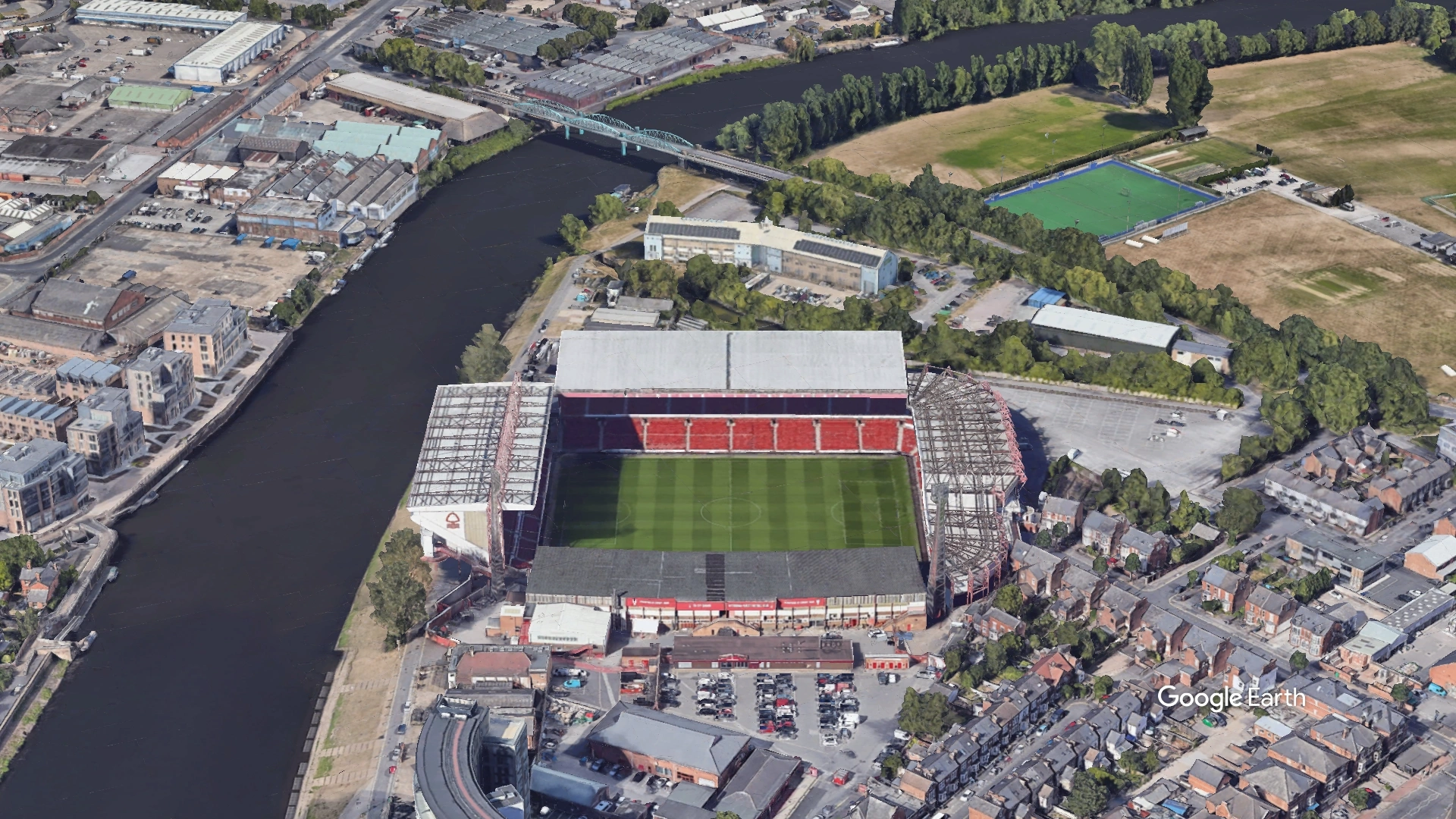 Aerial View of  City Ground Stadium Nottingham Forrest  Football Club