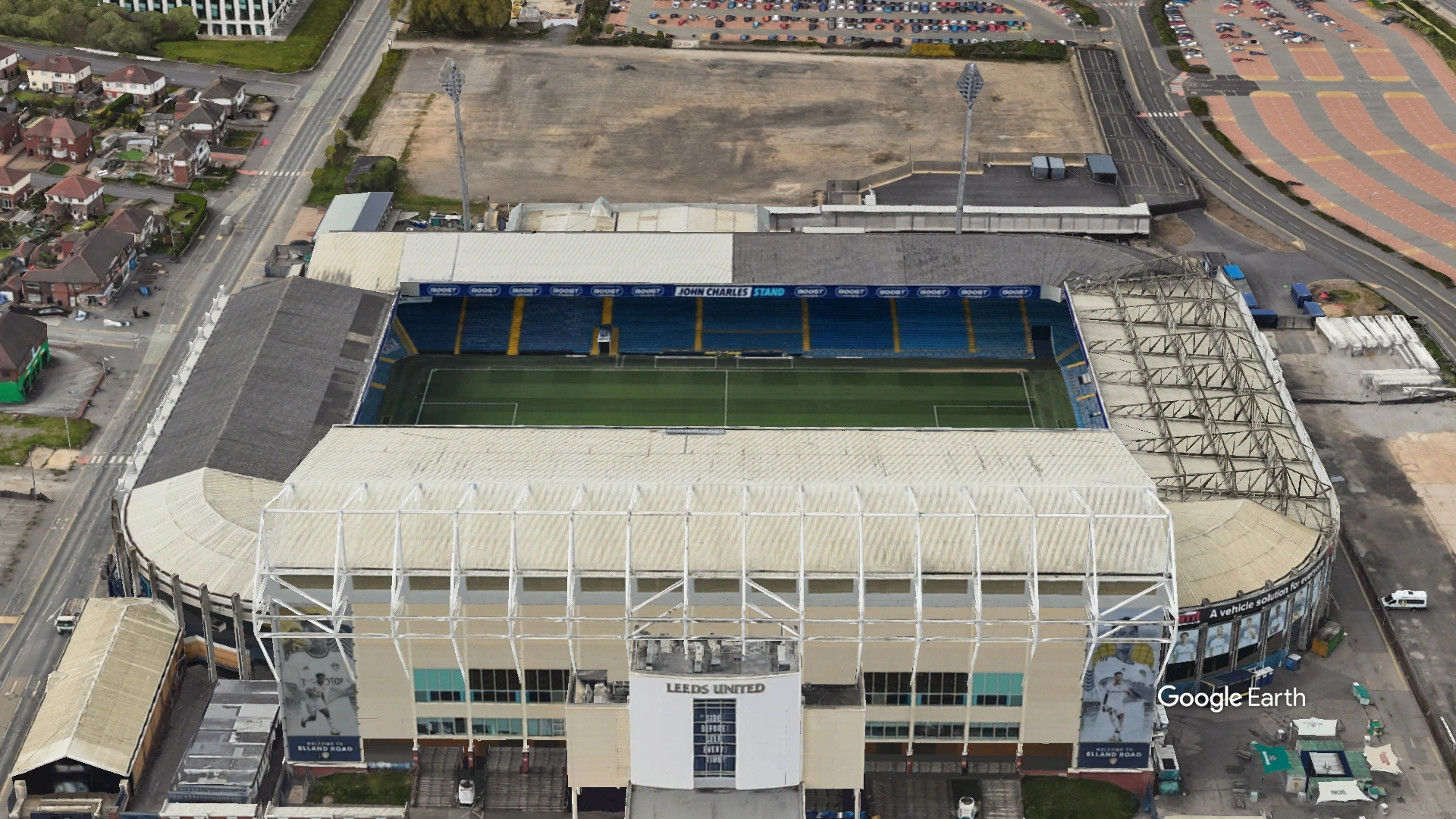 Aerial View of  Elland Road Stadium Leeds United Football Club