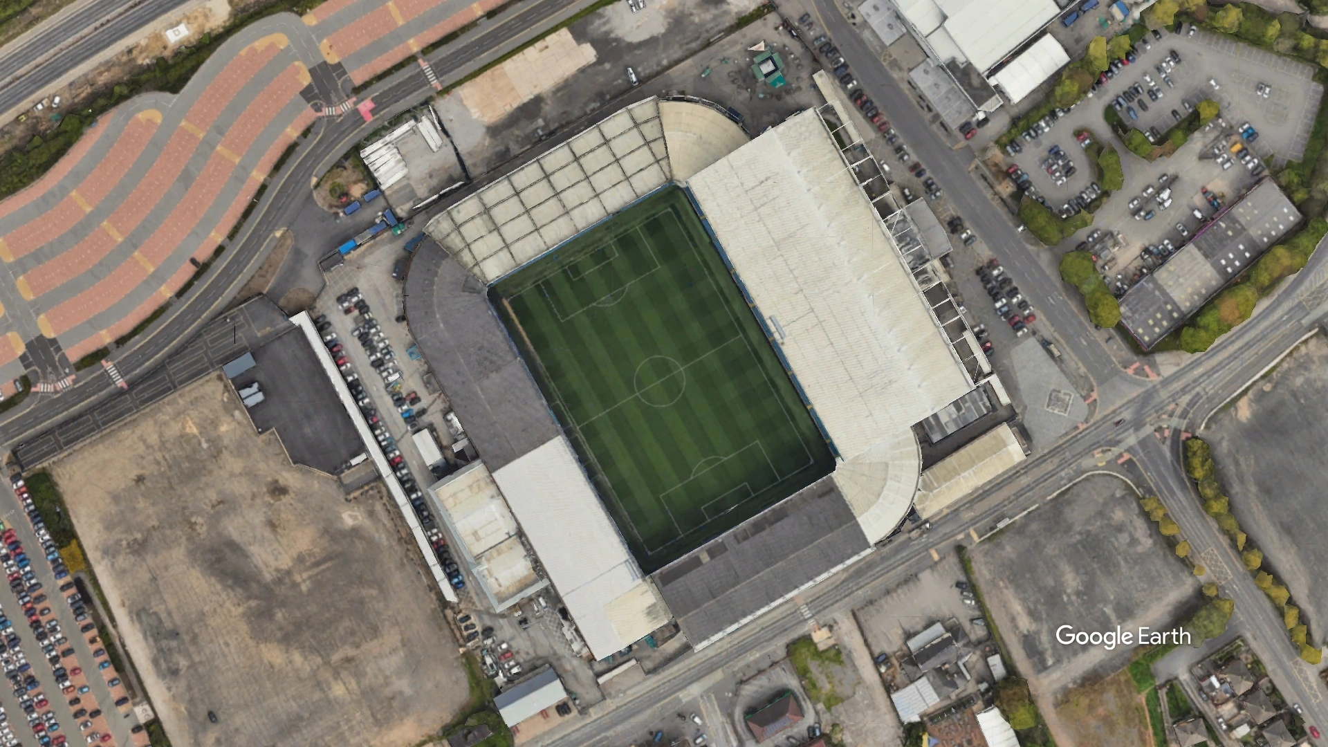 Aerial View of  Elland Road Stadium Leeds United Football Club