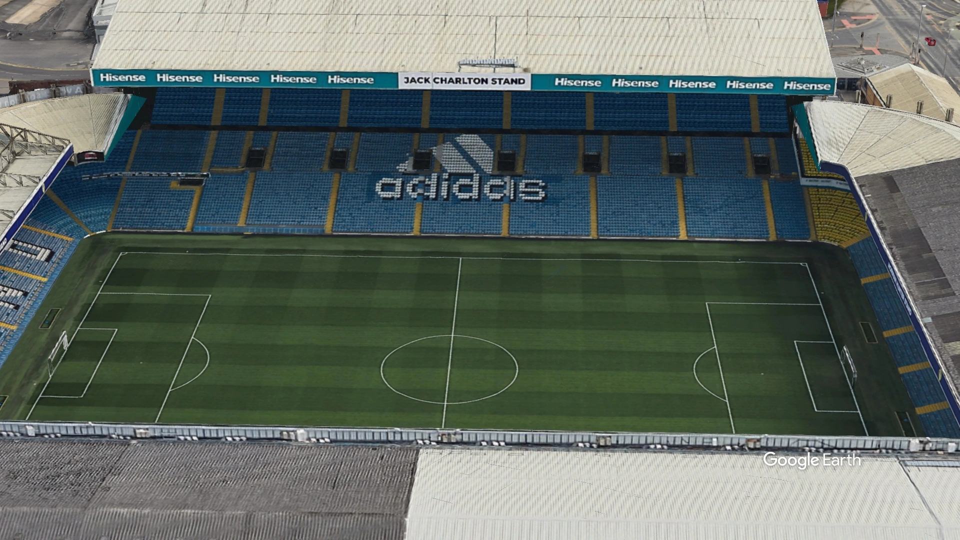 Aerial View of  Elland Road Stadium Leeds United Football Club