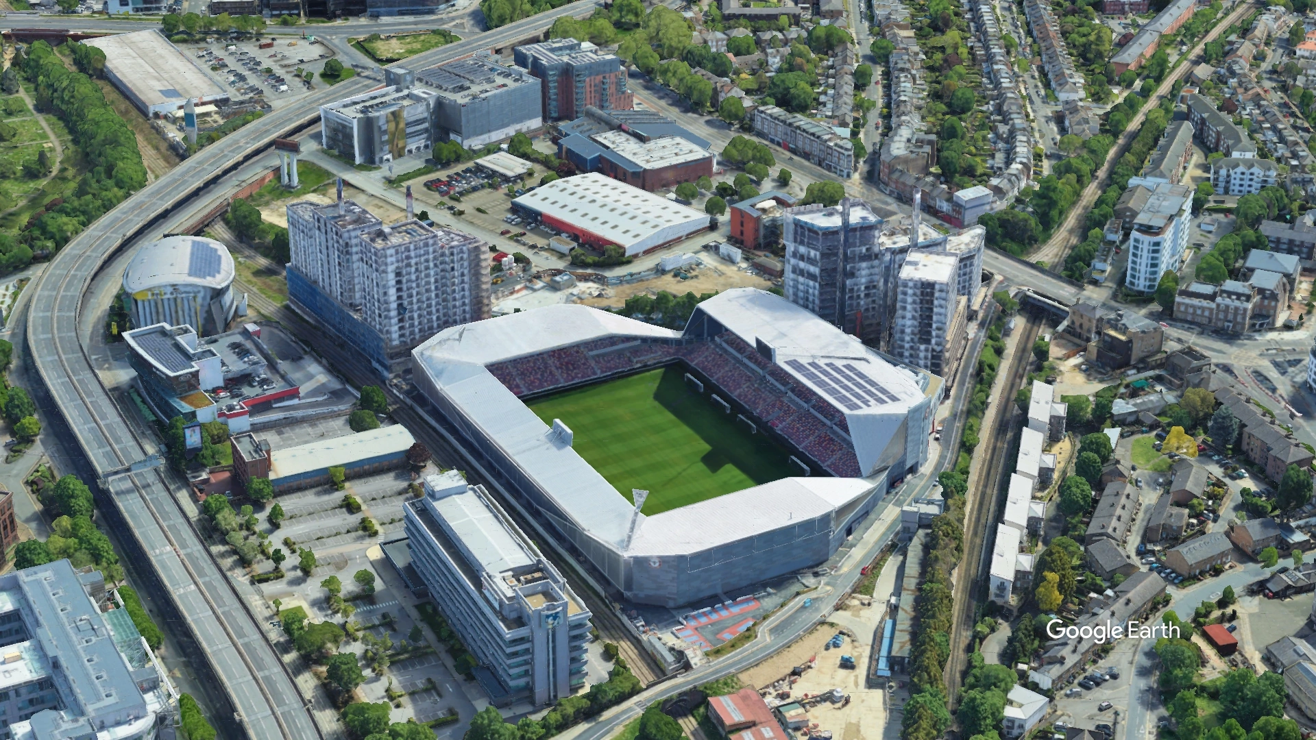 Aerial View of Gtech Community Stadium Brentford Football Club