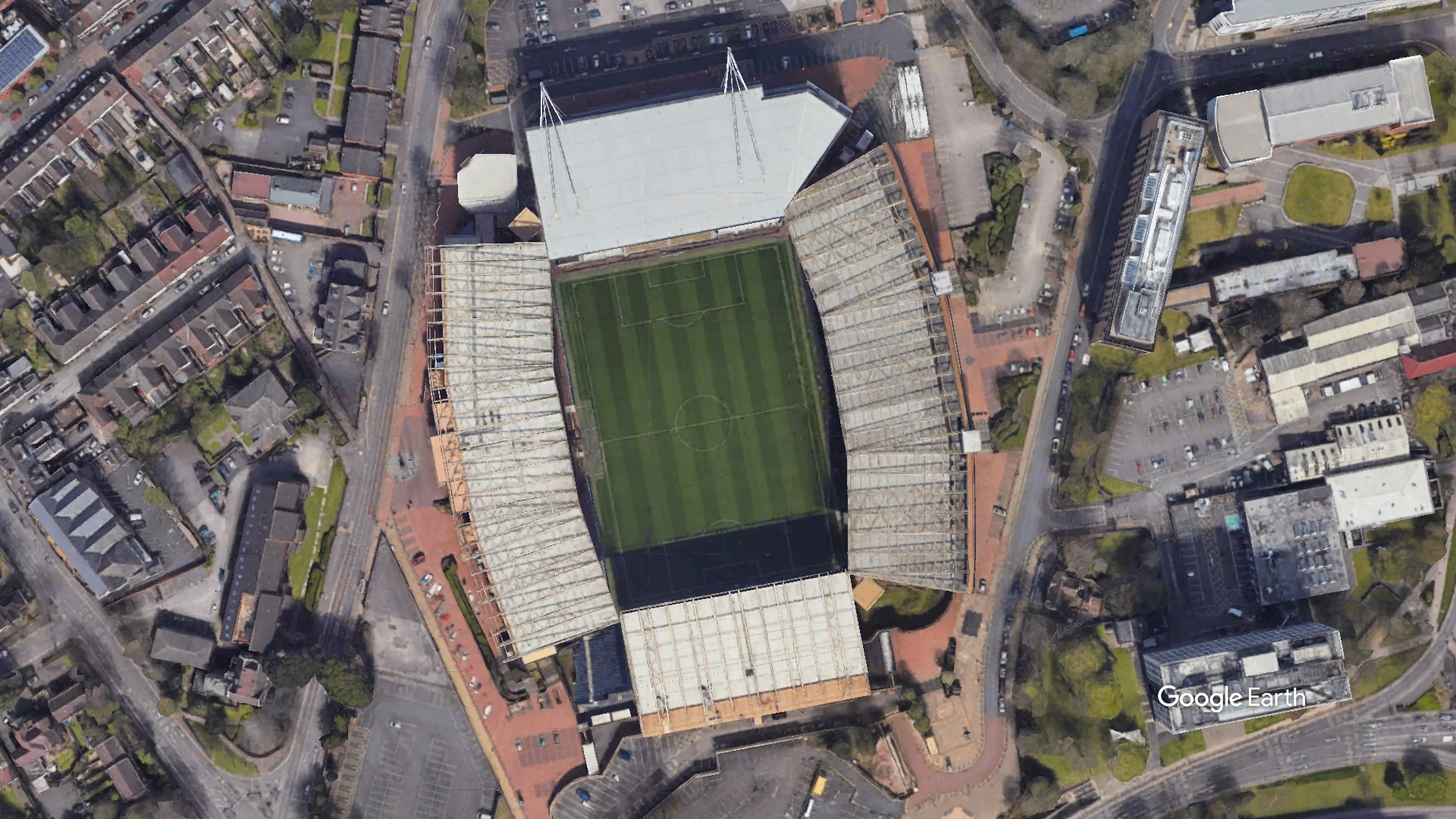 Aerial View of Molineux Stadium Wolverhampton Football Club
