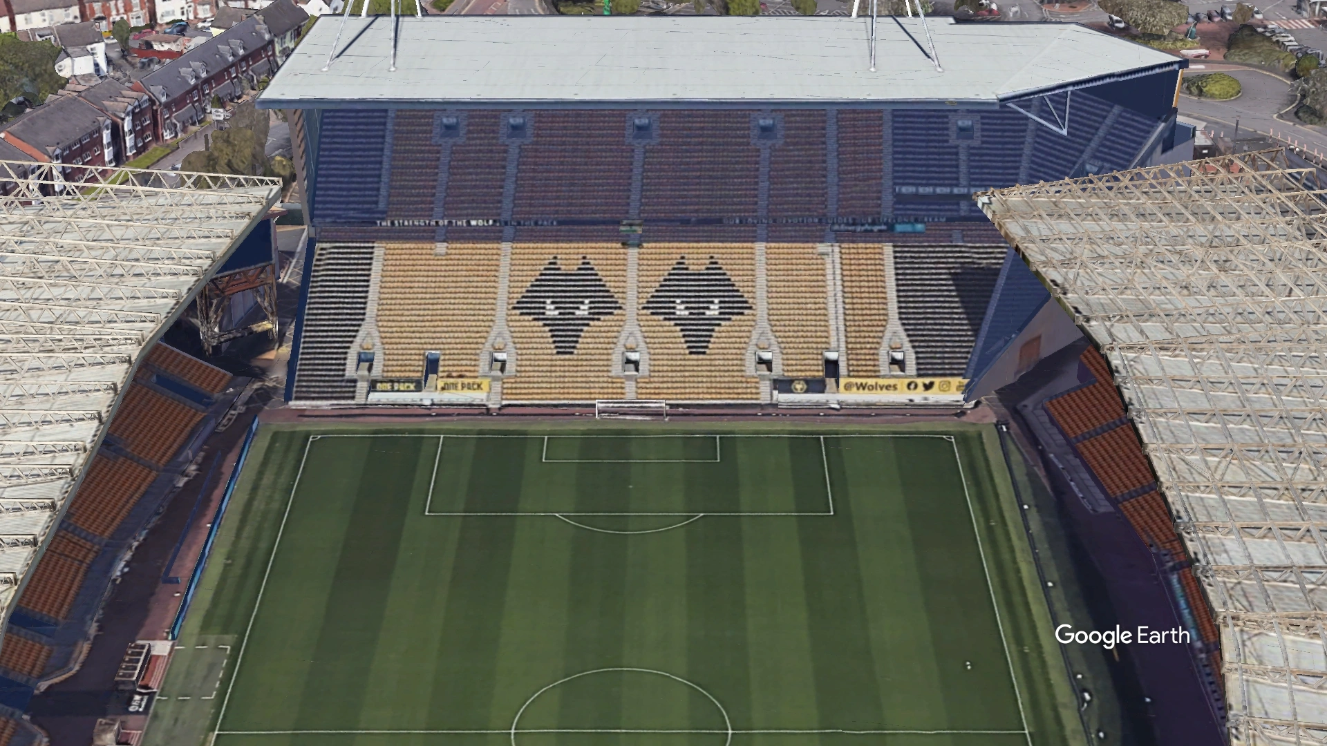 Aerial View of Molineux Stadium Wolverhampton Football Club