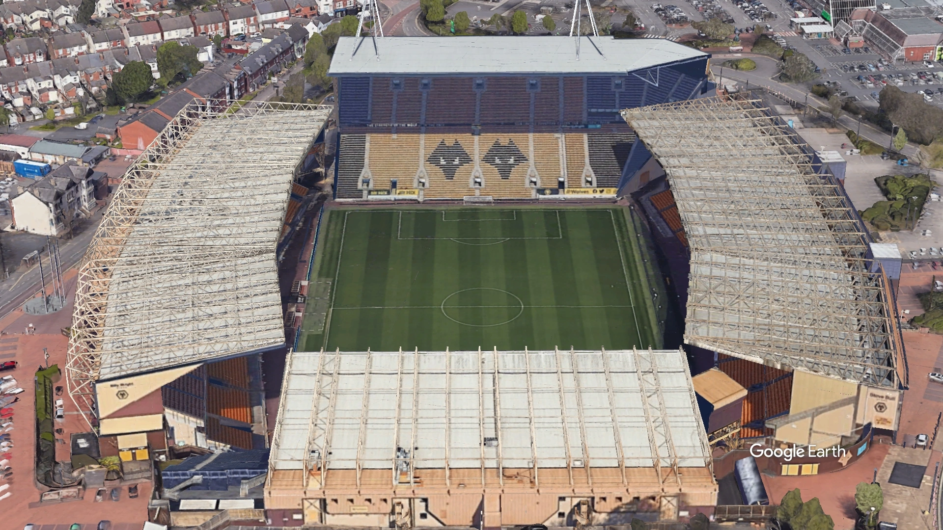 Aerial View of Molineux Stadium Wolverhampton Football Club