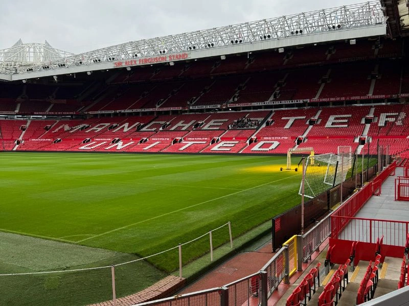 Old Trafford Stadium View on a Cloudy Day