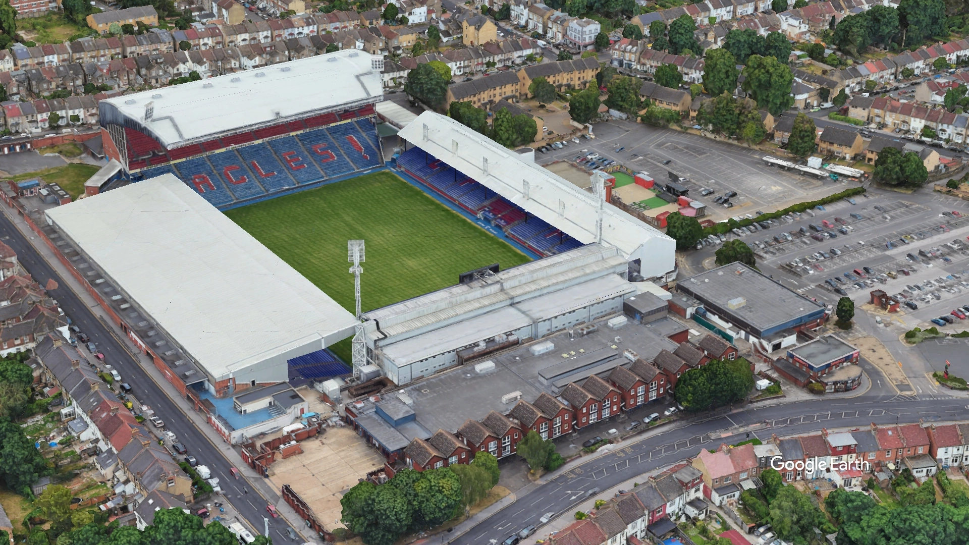 Aerial View of  Selhurst Park Stadium Crystal Palace Football Club