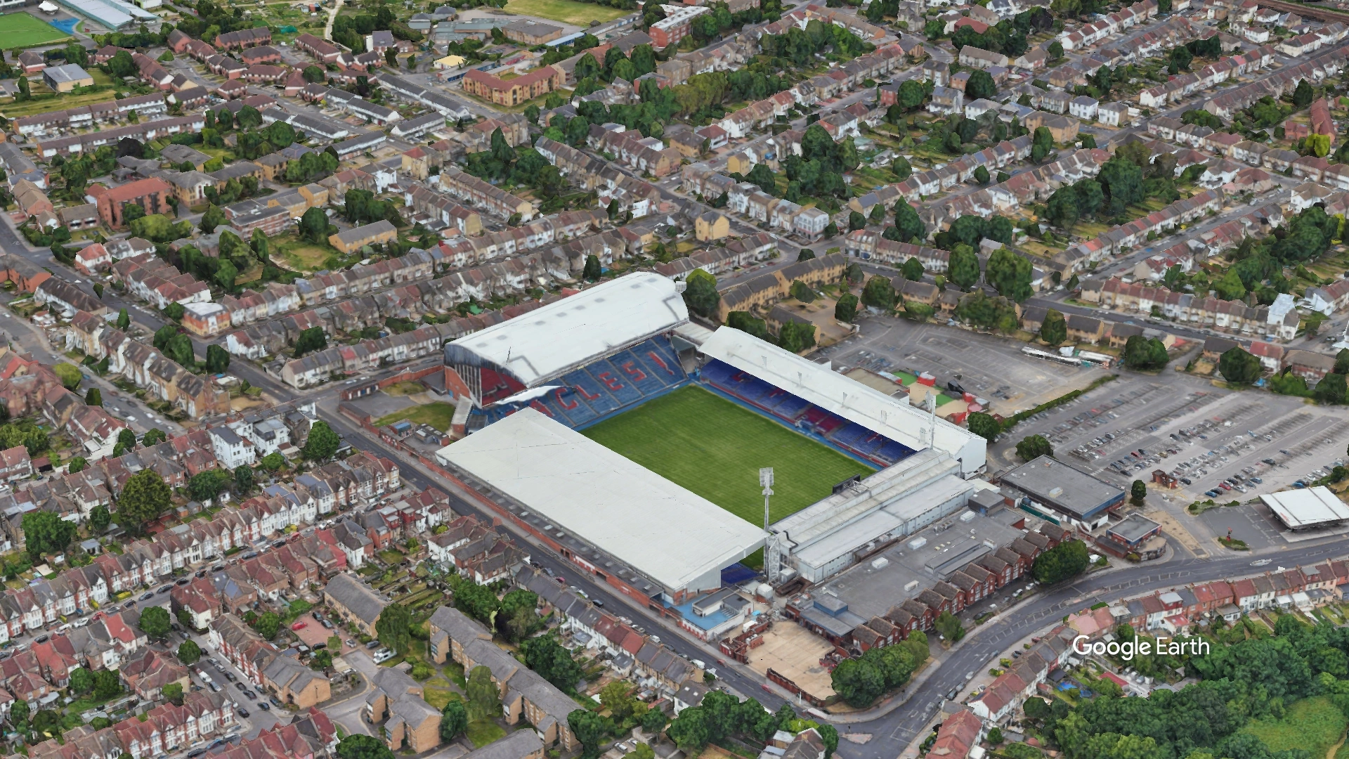 Aerial View of  Selhurst Park Stadium Crystal Palace Football Club