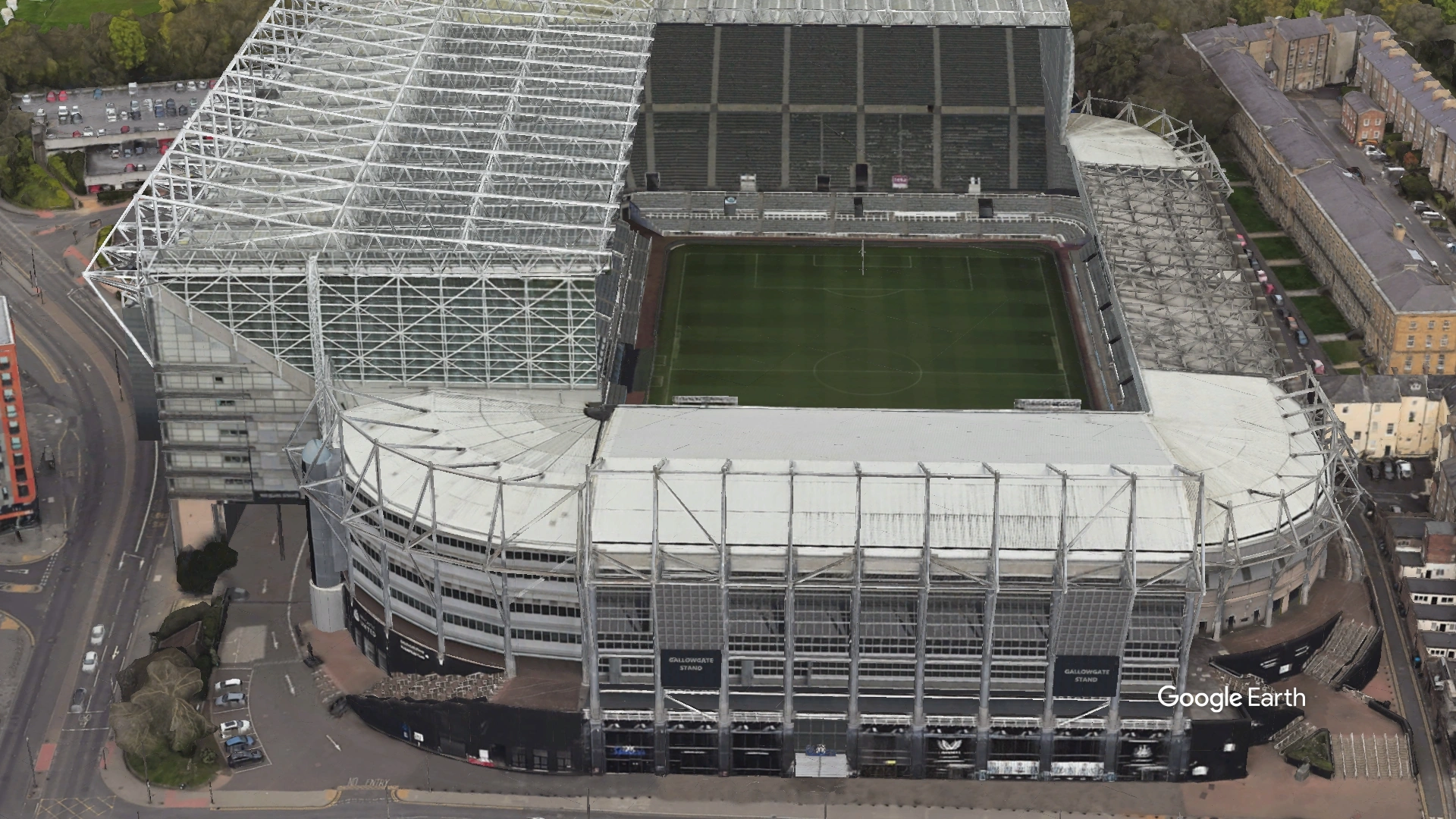Aerial View of  St James Park Stadium Newcastle United Football Club