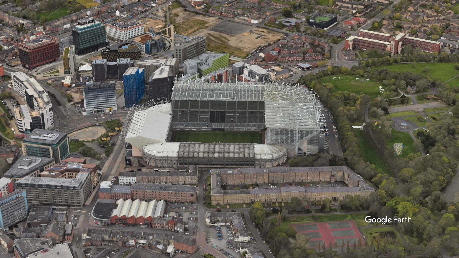 Aerial View of  St James Park Stadium Newcastle United Football Club