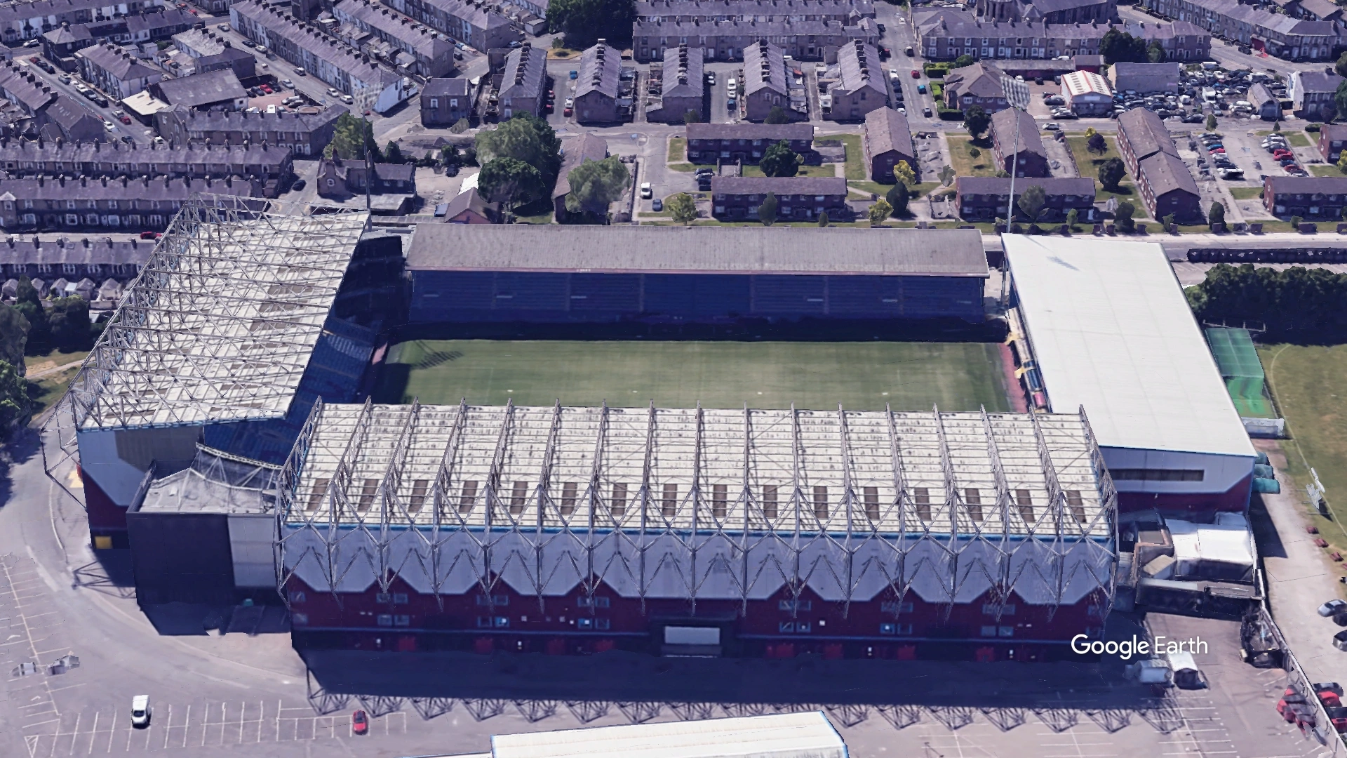 Aerial View of Turf Moor Stadium Burnley Football Club