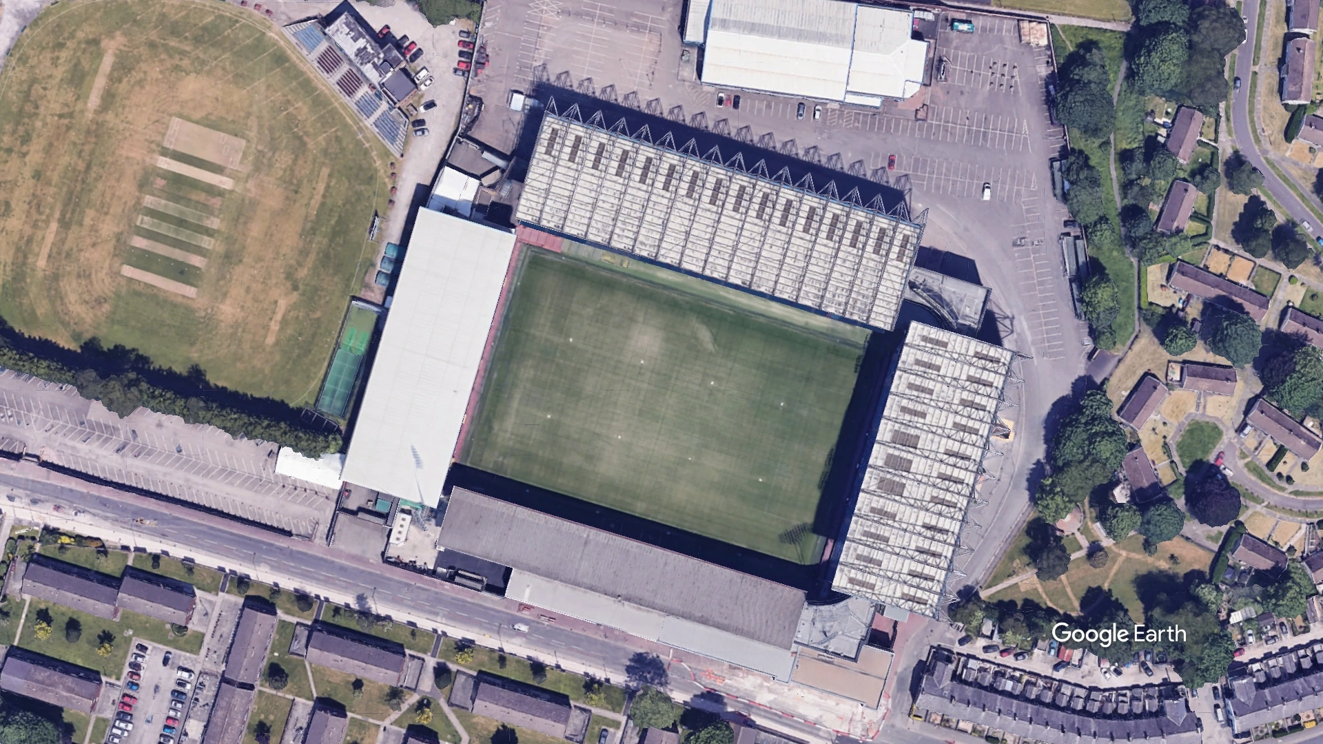 Aerial View of Turf Moor Stadium Burnley Football Club