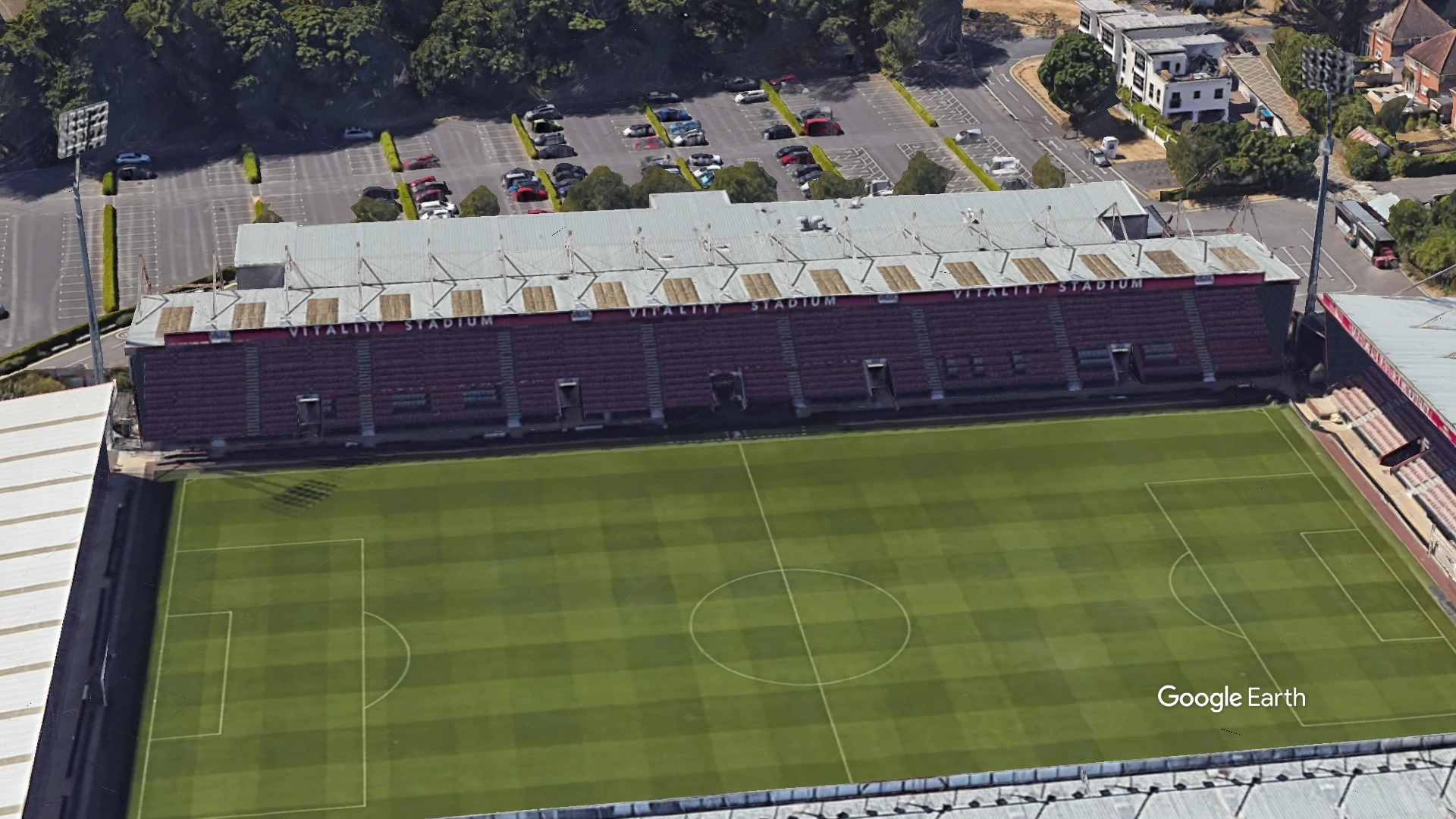 Aerial View of Vitality Stadium Bournemouth Football Club