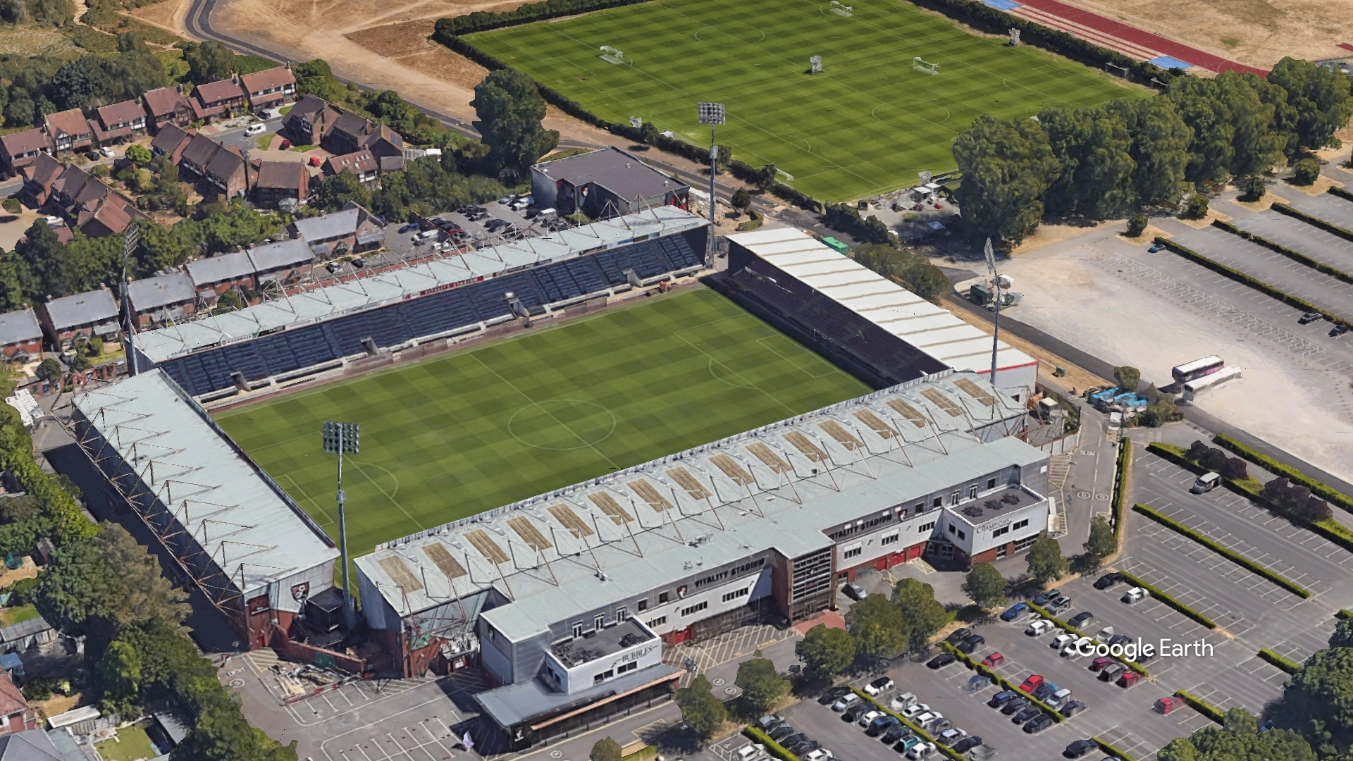Aerial View of Vitality Stadium Bournemouth Football Club
